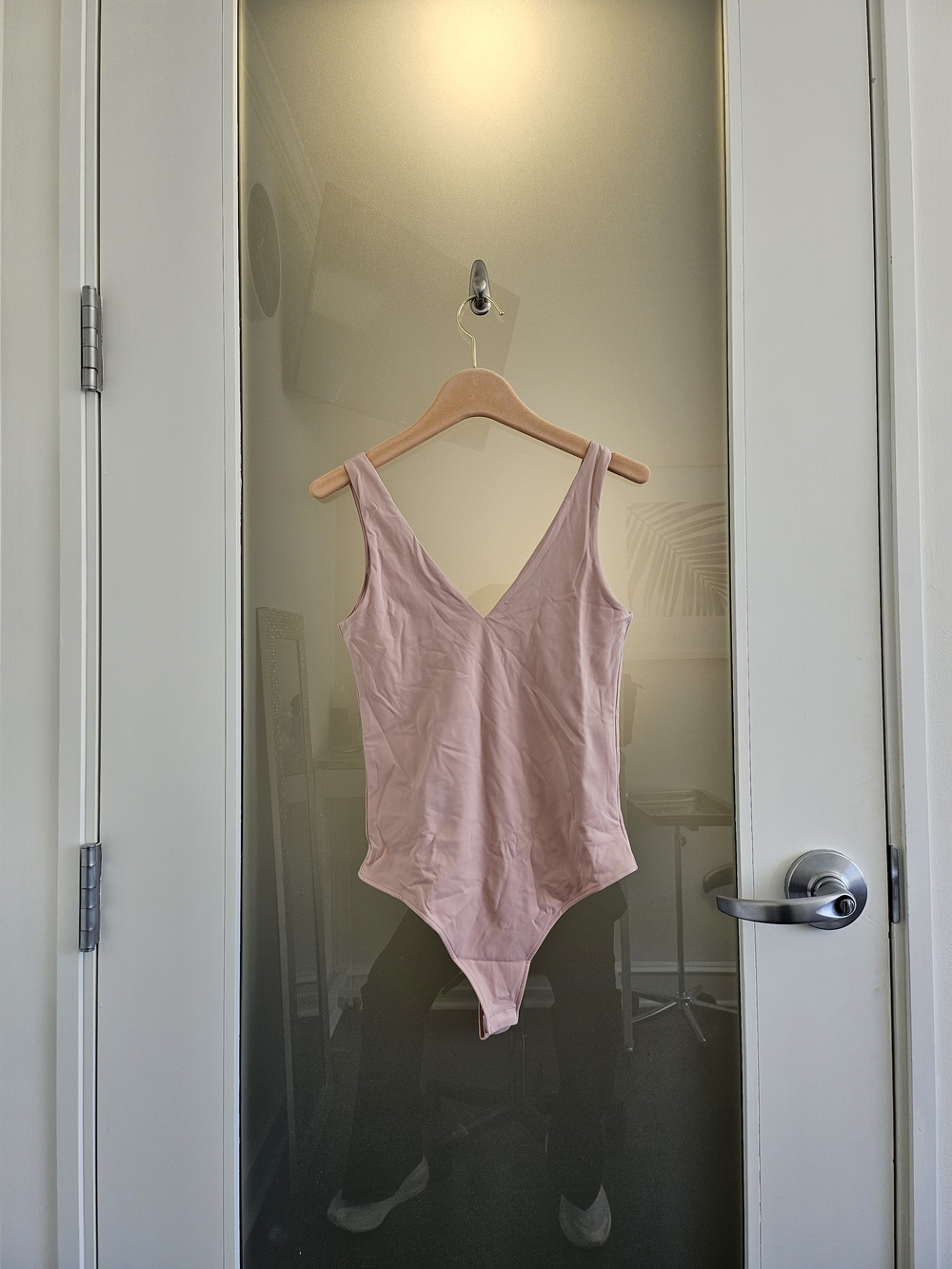 Women’s V-Neck Light Pink Bodysuit